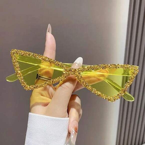 Triangle Crystal Sunglasses Sunglasses For Irregular Hi main image 7